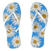 Hippie White Daisy Flower Blossom - Trendy Mode Teenslippers (Voetbed)