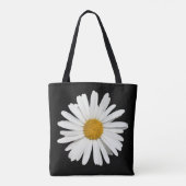 Hippie White Daisy Flower Blossom - Trendy Mode Tote Bag (Achterkant)