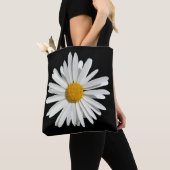 Hippie White Daisy Flower Blossom - Trendy Mode Tote Bag (Dichtbij)