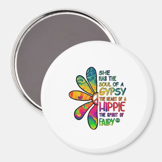 Hippie White Magneet (Voorkant / Achterkant)