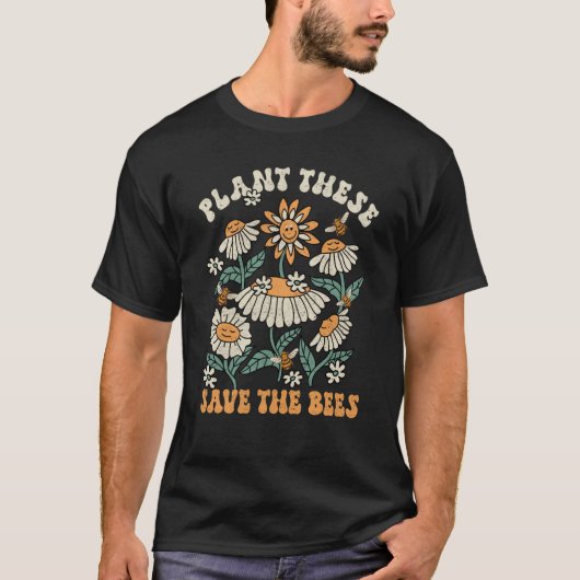 Hippie Wildflower Planet Save Environment Earth Da T-shirt (Voorkant)