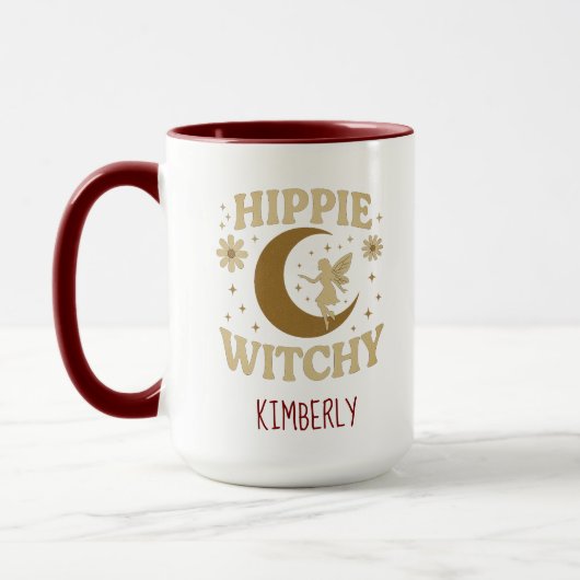 Hippie Witchy Moon & Fairy Unisex Mok (Links)