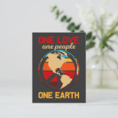 Hippie World Love People Earth Peace Briefkaart (Staand voorkant)