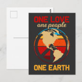 Hippie World Love People Earth Peace Briefkaart (Voorkant / Achterkant)