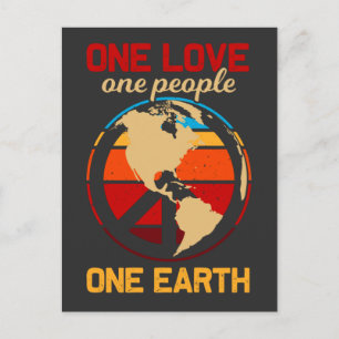 Hippie World Love People Earth Peace Briefkaart