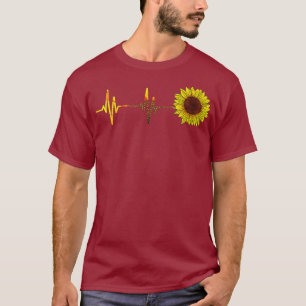 Hippie Yellow Flower Blossom Florist Heartbeat T-shirt