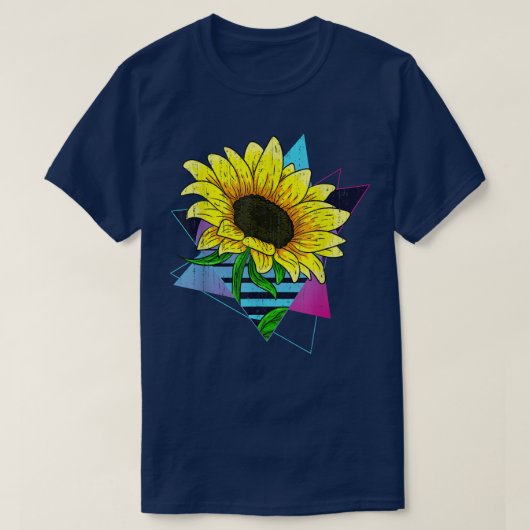 Hippie Yellow Flower Lover 80 s Vaporwave esthetis T-shirt (Design voorkant)