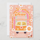 Hippie Young Wild & Three Groovy 3rd Birthday Kaart (Voorkant)