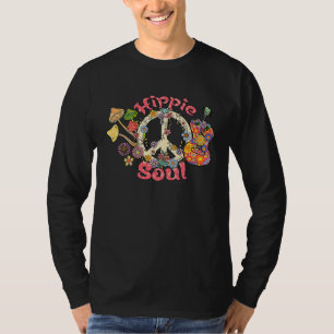 Hippie Ziel Gitaar Vredesteken Bloem Grappige Hipp T-shirt