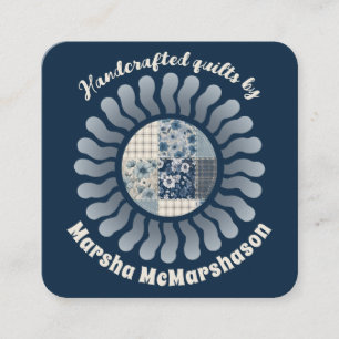 Hippie zon quilter quilten naaien naaister vierkante visitekaartje