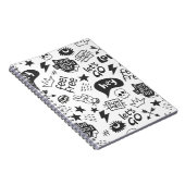 Hippie Zwart & Wit:  stijl Notitieboek (Rechterzijde)