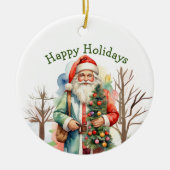Hippieboom knuffelen Santa Ornament (Voorkant)