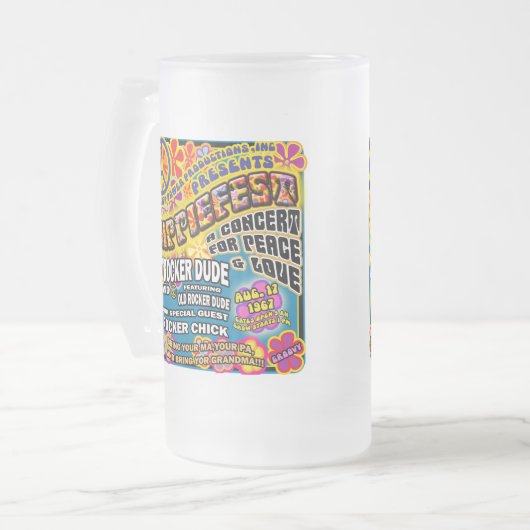 Hippiefest Concert Poster Matglas Bierpul (Voorkant links)