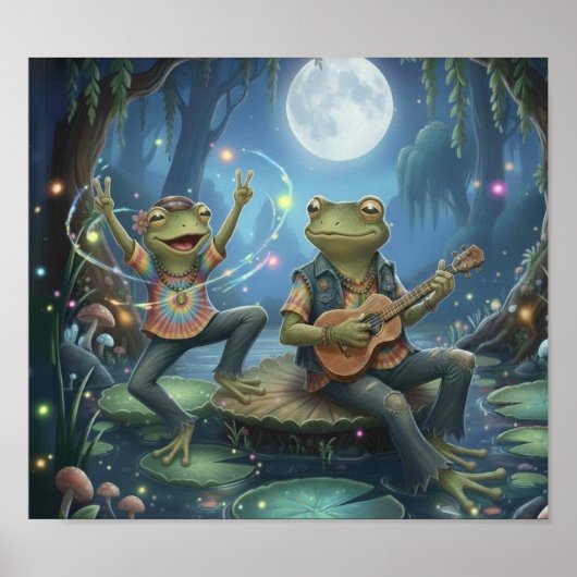 HippieFrogMusician2 Poster (Voorkant)