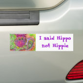Hippiepotamos Hippie Hippo Bumpersticker (Op auto)