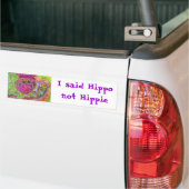 Hippiepotamos Hippie Hippo Bumpersticker (Op Truck)