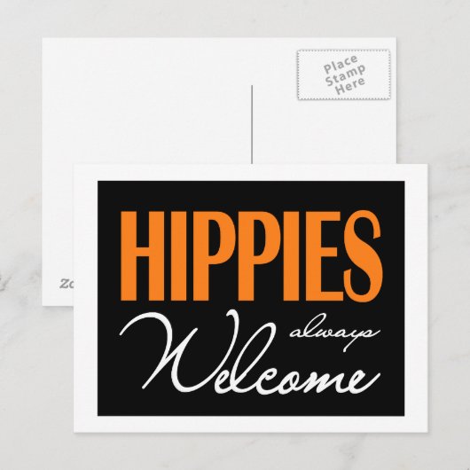 Hippies altijd welkom briefkaart (Voorkant / Achterkant)