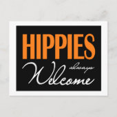 Hippies altijd welkom briefkaart (Voorkant)