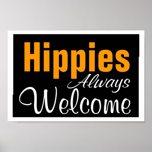 Hippies Altijd welkom Poster (Voorkant)