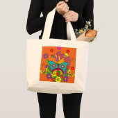 Hippies - Hippy Flower Power - Cute Hippies - 1970 Grote Tote Bag (Voorkant (product))