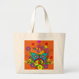 Hippies - Hippy Flower Power - Cute Hippies - 1970 Grote Tote Bag