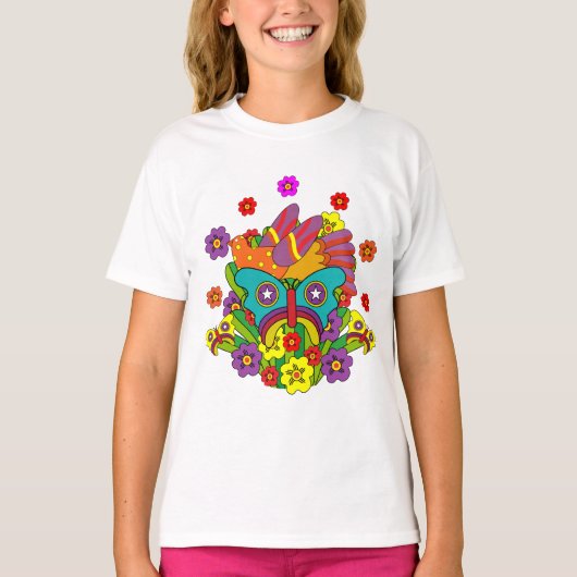 Hippies - Hippy Flower Power - Cute Hippies - 1970 T-shirt (Voorkant)