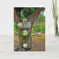 Hippies maken gebruik van side door wenskaart