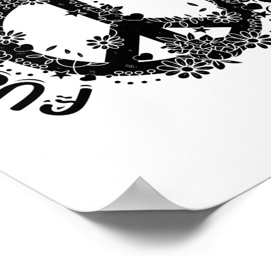 Hippies Peace Love | Hippie 60s Gift Ideas Poster (Hoek)