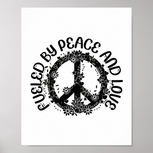 Hippies Peace Love | Hippie 60s Gift Ideas Poster (Voorkant)