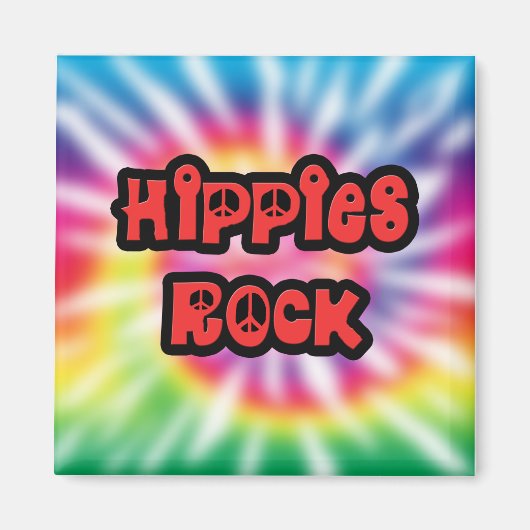  Hippies Rock Tie Dye Magnet (Voorkant)