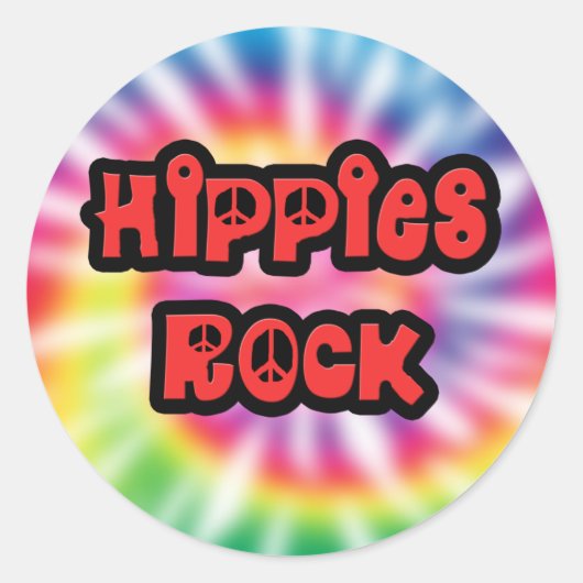  Hippies Rock Tie Dye Sticker (Voorkant)
