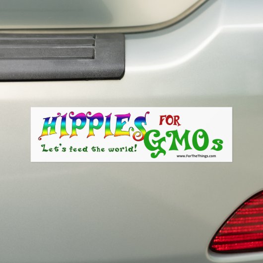 Hippies voor Bumpersticker van GGO's (Op auto)