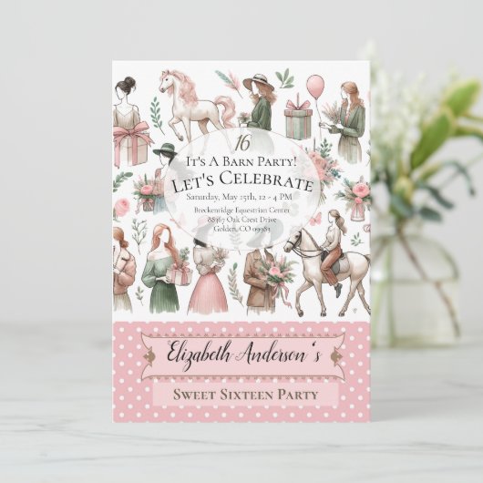 hippische verjaardag kaart (Staand voorkant)