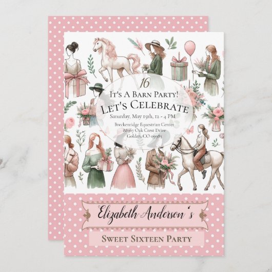 hippische verjaardag kaart (Voorkant / Achterkant)