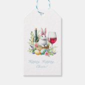 Hippiteit, Hoppity bunny wine Gift Label Cadeaulabel (Voorkant)