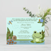 Hippity Frog Baby shower Invitation schildpad Kaart (Staand voorkant)