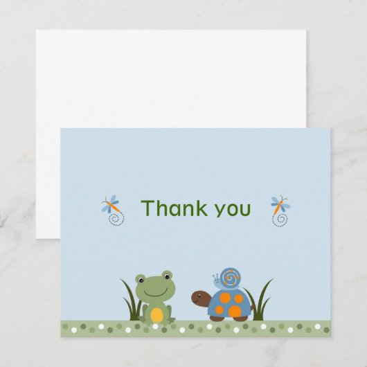Hippity Frog Turtle Bedankt voor je notitiekaarten (Voorkant / Achterkant)