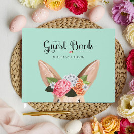 Hippity Hop Easter Floral Bunny Rabbit Baby shower Gastenboek