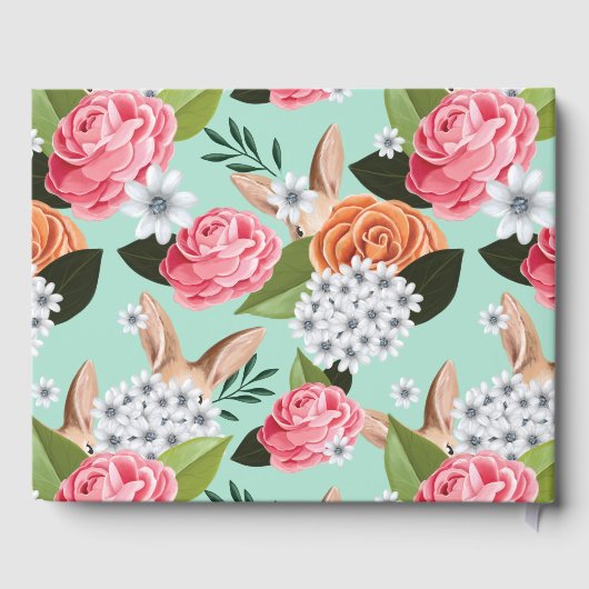 Hippity Hop Easter Floral Bunny Rabbit Baby shower Gastenboek (Achterkant)