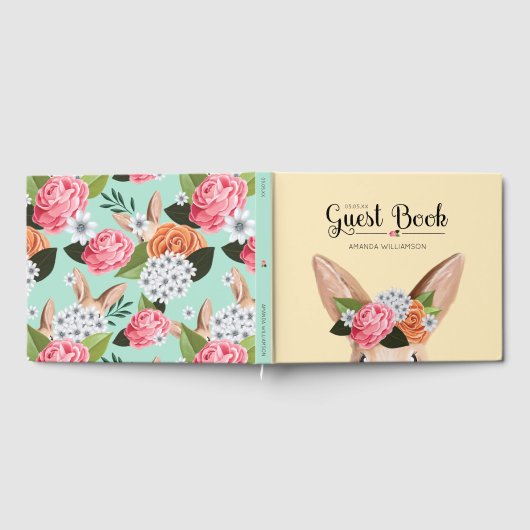 Hippity Hop Easter Floral Bunny Rabbit Baby shower Gastenboek (Volledig)