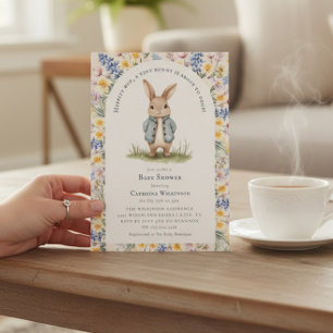 Hippity Hop Waterverf Konijn Baby Shower Kaart