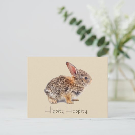 Hippity Hoppity Cottontail Rabbit Briefkaart (Staand voorkant)