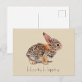 Hippity Hoppity Cottontail Rabbit Briefkaart (Voorkant / Achterkant)