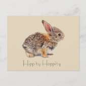 Hippity Hoppity Cottontail Rabbit Briefkaart (Voorkant)
