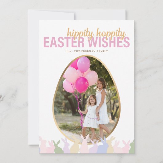 Hippity Hoppity Paaswensen Fotokaart Feestdagenkaart (Voorkant)