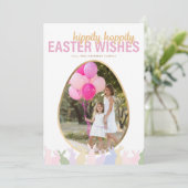 Hippity Hoppity Paaswensen Fotokaart Feestdagenkaart (Staand voorkant)