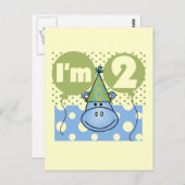 Hippo 2e verjaardag Tshirts en geschenken Briefkaart (Voorkant / Achterkant)