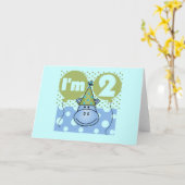 Hippo 2e verjaardag Tshirts en geschenken Kaart (Gele Bloem)