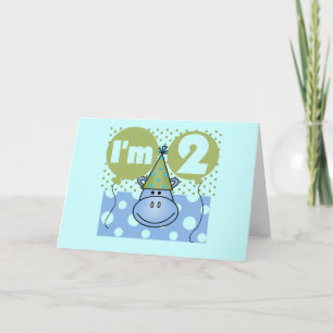 Hippo 2e verjaardag Tshirts en geschenken Kaart