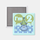 Hippo 2e verjaardag Tshirts en geschenken Magneet (Voorkant / Achterkant)